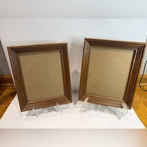 Set of 2 Vintage Ribbed Wood Picture Frames | Matching Gallery Set